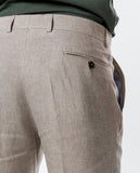 Pantalón Regular 100% Lino en Beige Claro