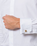 Camisa Smoking 100% Algodão em Branco