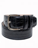 Black Classic Belt 100% Crocodile Leather