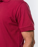 Dark Red Short Sleeve Polo 100% Cotton