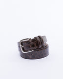 Dark Brown Classic Belt 100% Crocodile Leather