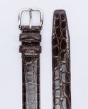 Dark Brown Classic Belt 100% Crocodile Leather