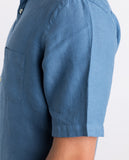 Blue Casual Shirt 100% Linen