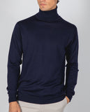 Dark Blue Turtleneck 100% Merino Wool