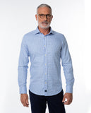 Camisa Casual 100% Algodão em Azul Claro