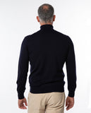 Dark Blue Turtleneck 100% Merino Wool