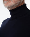 Dark Blue Turtleneck 100% Merino Wool