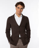 Dark Brown Cardigan 100% Merino Wool