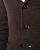 Dark Brown Cardigan 100% Merino Wool