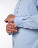 Camisa Casual 100% Algodão em Azul Claro