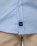 Camisa Casual 100% Algodão em Azul Claro
