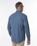 Camisa Casual 100% Algodón en Azul Oscuro