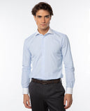 Camisa Clássica 100% Algodão em Azul Claro