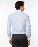 Camisa Clássica 100% Algodão em Azul Claro