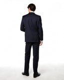 Dark Blue Suit Regular Stripes 100% Wool