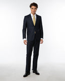 Dark Blue Suit Regular Micro Design 100% Wool