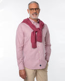 Dark Pink V Neck Sweater 100% Merino Wool
