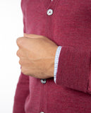 Dark Pink Cardigan 100% Merino Wool