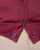 Dark Pink Cardigan 100% Merino Wool