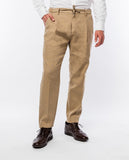Calças Chinos Soft Slim em Bege Escuro