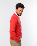 Red Crew Neck Sweater 100% Cotton