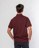 Polo Piquet Manga Curta 100% Algodão em Bordeaux Escuro