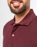 Dark Bordeaux Short Sleeve Polo 100% Cotton