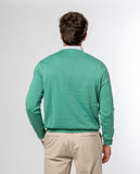 Green V Neck Sweater 100% Cotton