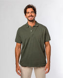 Dark Dry Green Short Sleeve Polo 100% Cotton