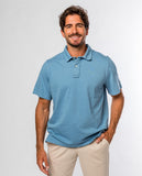 Polo Piquet Manga Curta 100% Algodão em Azul Claro