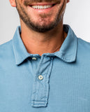 Polo Piquet Manga Curta 100% Algodão em Azul Claro