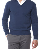 Blue V Neck Sweater 100% Cotton