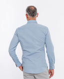 Camisa Casual 100% Algodón en Azul Claro