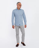 Camisa Casual 100% Algodón en Azul Claro