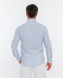 Camisa Casual 100% Algodón en Azul