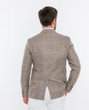 Light Brown Casual Jacket 100% Linen