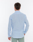 Camisa Casual 100% Linho em Azul Claro