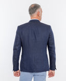 Casaco Casual 100% Linho em Azul Escuro