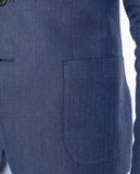 Casaco Casual 100% Linho em Azul Escuro