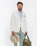 White Casual Jacket 100% Linen