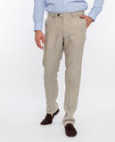 Pantalón Chino Regular 100% Lino en Beige Claro