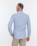 Camisa Casual 100% Algodão em Azul Claro