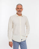 Camisa Casual 100% Algodão em Amarelo Claro