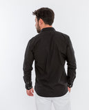 Camisa Casual 100% Algodón en Negro
