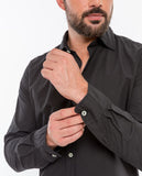 Camisa Casual 100% Algodón en Negro