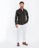 Camisa Casual 100% Algodón en Negro