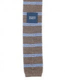 Brown Knitted Tie 100% Wool