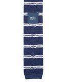 Gravata de Malha 100% Lã em Azul Escuro