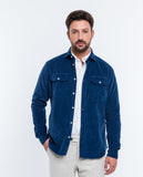 Camisa Casual 100% Algodão em Azul Escuro