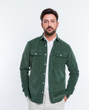 Camisa Casual 100% Algodão em Verde Seco